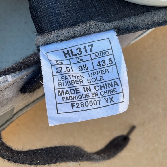 RARE Onitsuka Tiger ASICS Mens 9.5 Black Leather Gray Suede Fabre Hi Tops Shoes - Picture 10 of 11